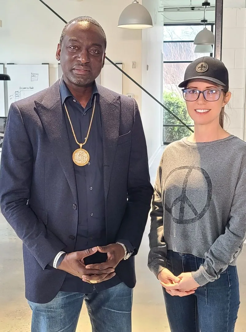 Amanda Kasmira &ldquo;Kazzy&rdquo; Cryer with Yusef Salaam (Exonerated Five member, NYC Council) on the set of Living UNDONE